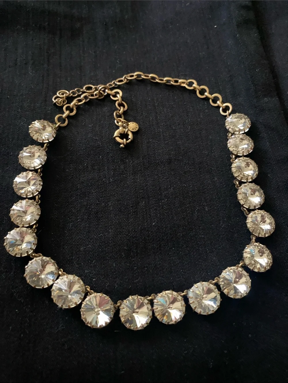 J  Crew Anna  Wintour Necklace Georgian   collet Riviere Rivoli Crystal Brûlée
